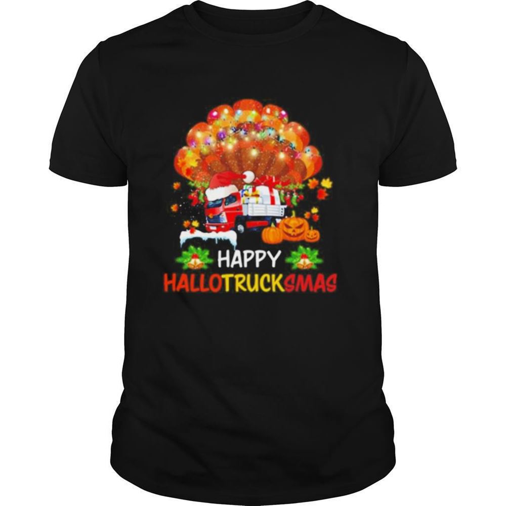 Limited Editon Trucker Happy Hallotrucksmas Shirt 