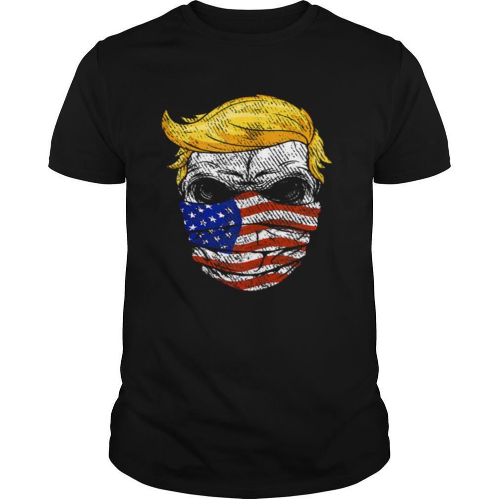 Attractive Trump Usa Skull Us Flag Mask Anti Shirt 