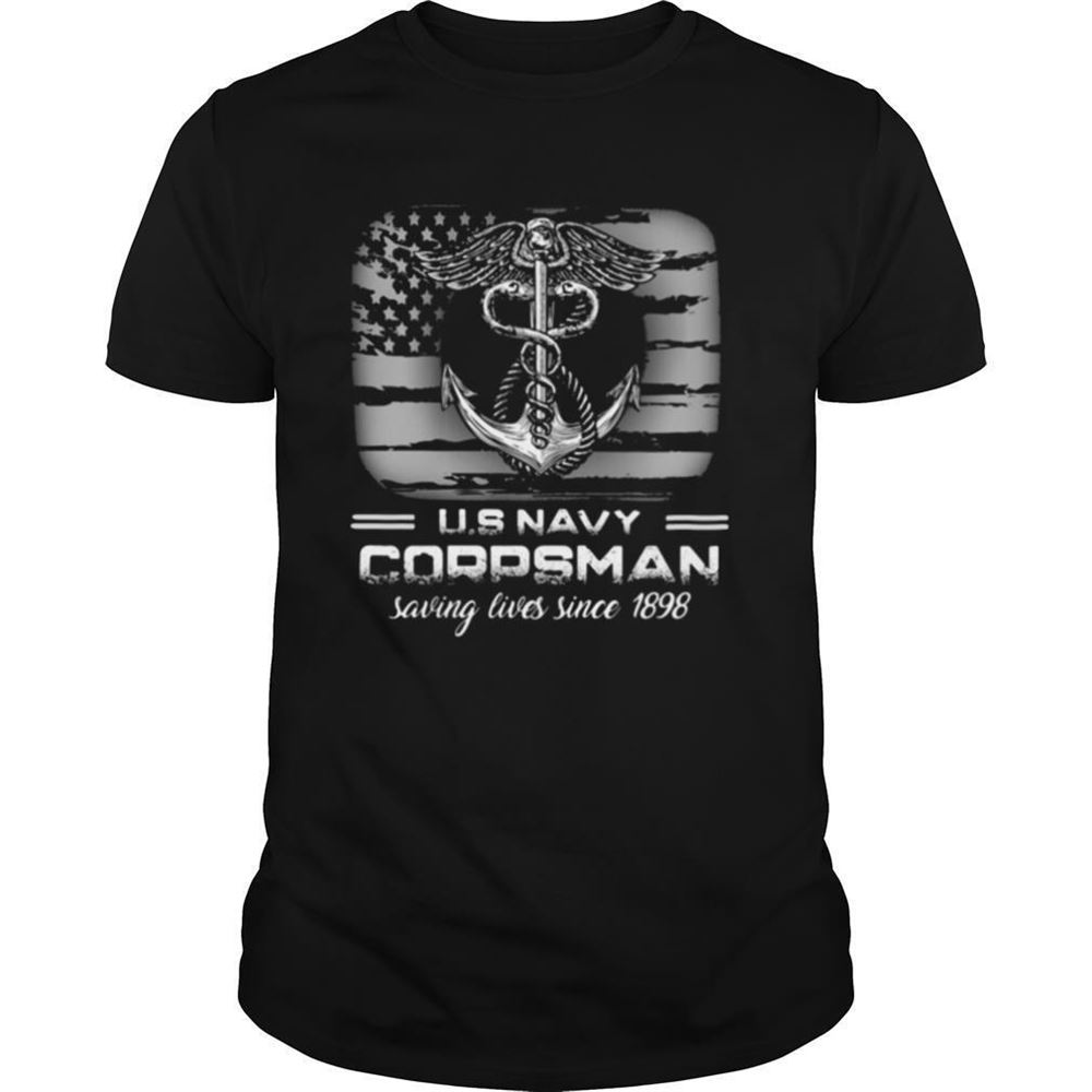 Special Us Navy Corpsman Saving Lives Since 1898 American Flag Shirt 