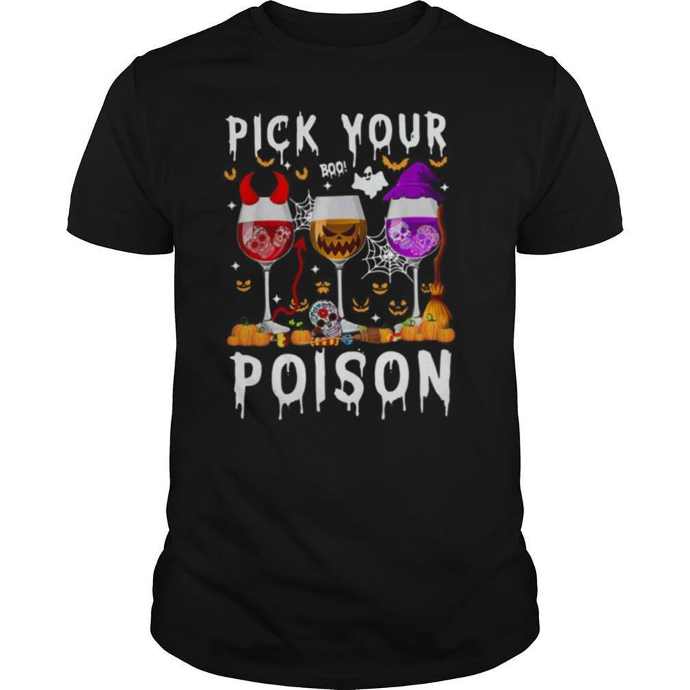 Promotions Wine Pick Your Boo Poison Halloween Shirt 