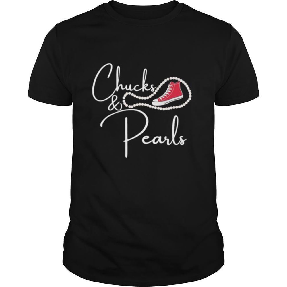 Awesome Kamala Harris Chucks And Pearls 2021 Red Converse Shirt 