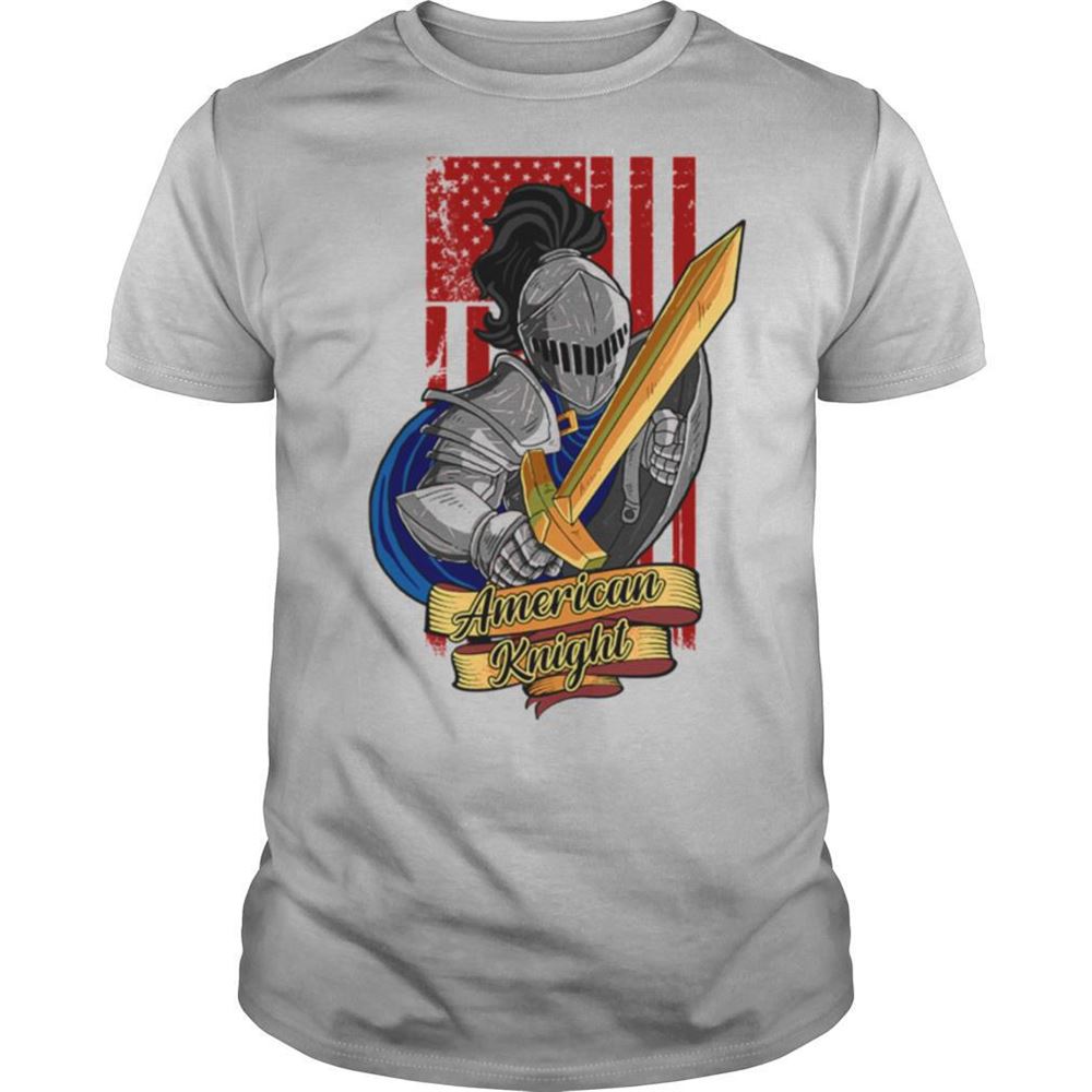 Amazing Knights Lover American Knight With Sword And Flag Shirt 