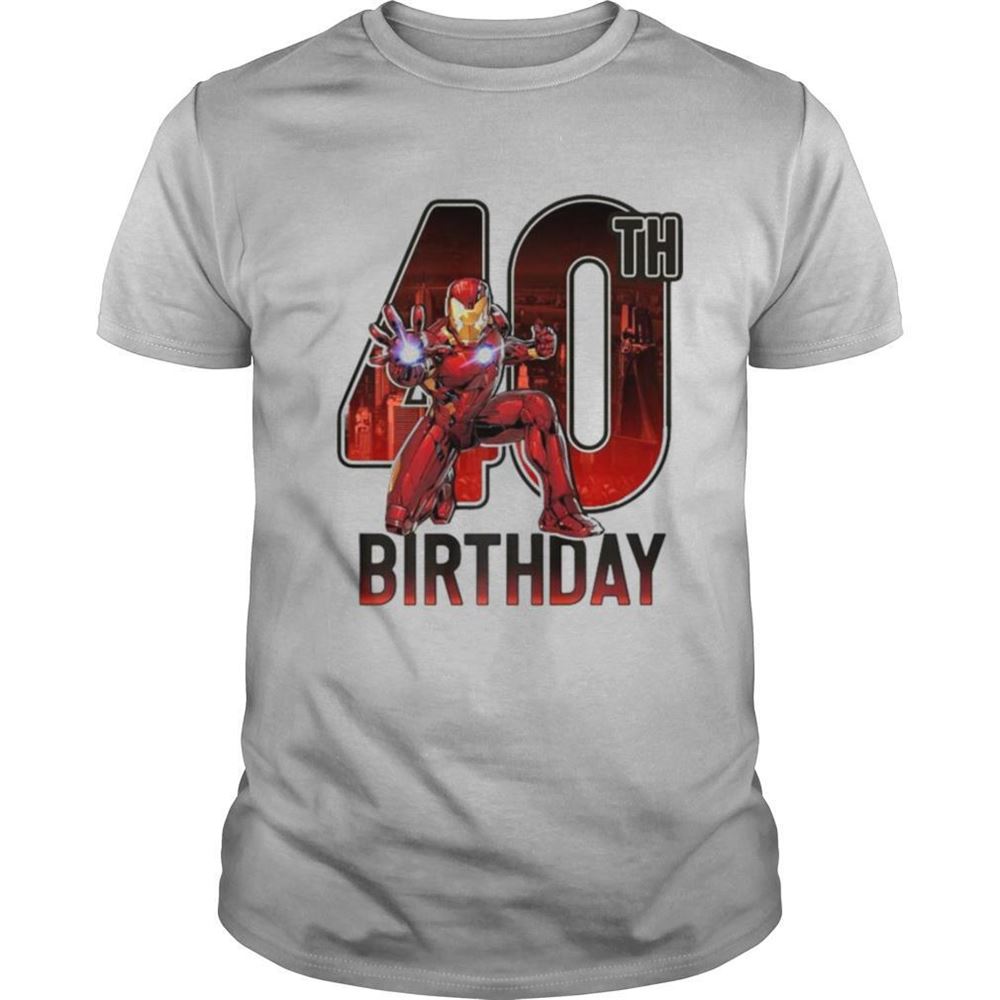 Special Marvel Iron Man 40th Birthday Action Pose Shirt 