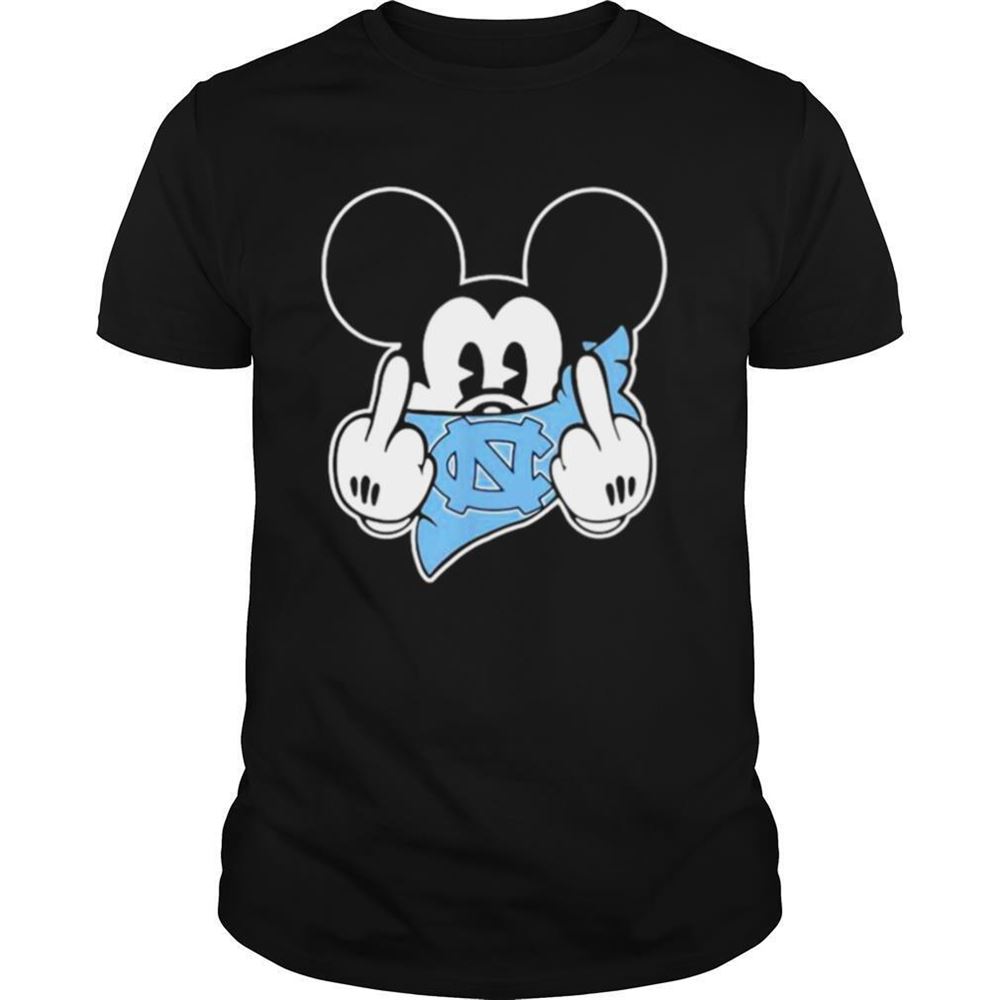 Special Mickey Middle Finger Mask North Carolina Tar Heels Football Disney Shirt 