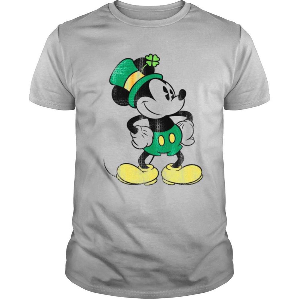 Attractive Mickey Mouse Green St Patricks Standing Lucky Shirt 