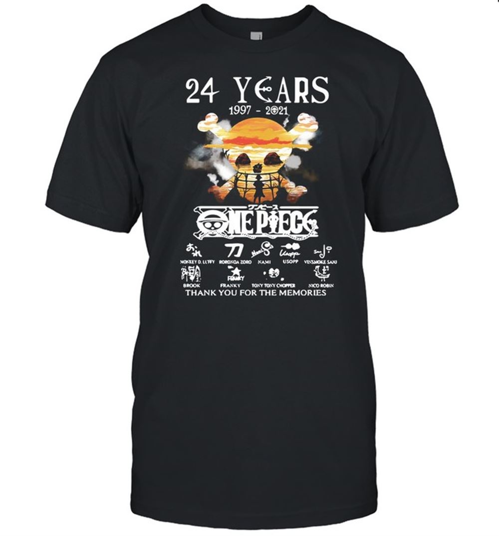 Amazing One Piece 24 Years 1997 2021 Signatures Thank You For The Memories Shirt 