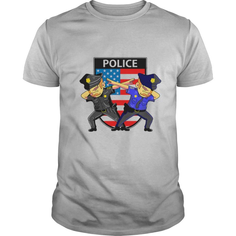 Gifts Police Cute Dabbing Police Mens American Flag Shirt 