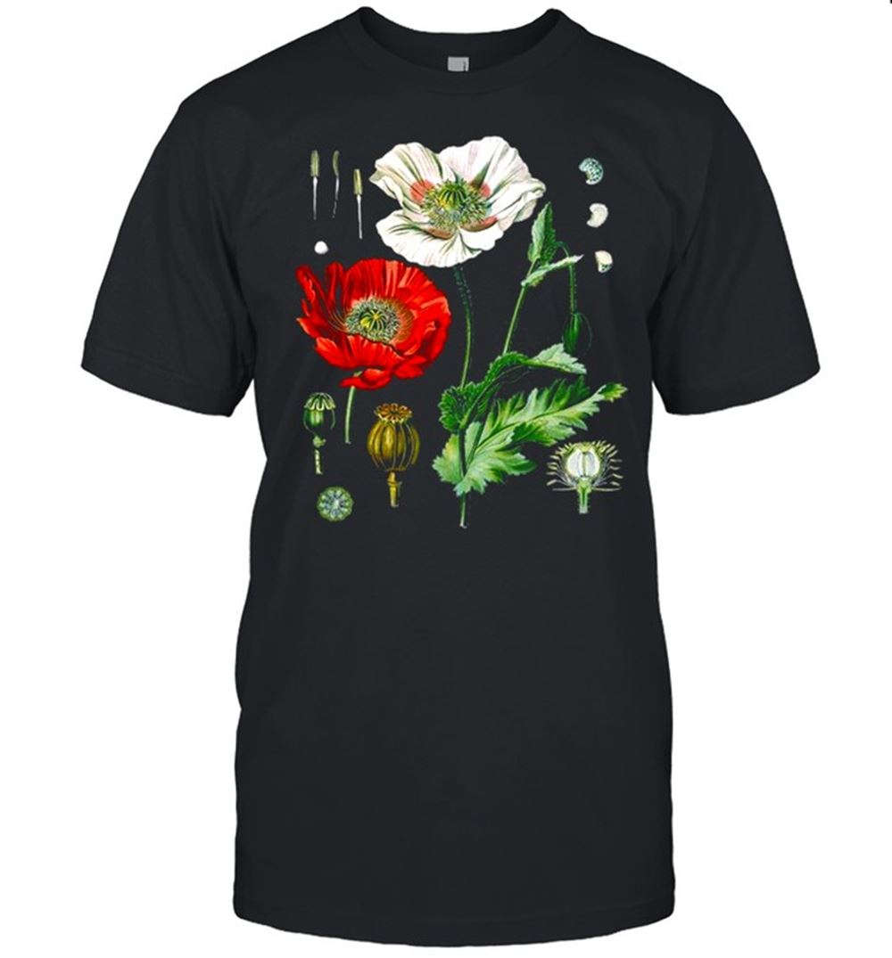 Best Red Poppy Botanical Flower Poppy Plant For Biologists Shirt 