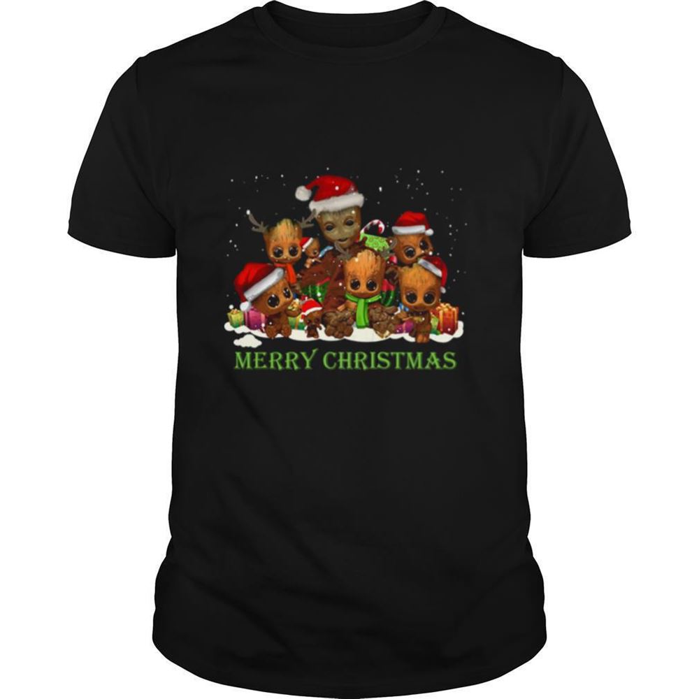 Gifts Santa Groot And Baby Groot Merry Christmas Shirt 