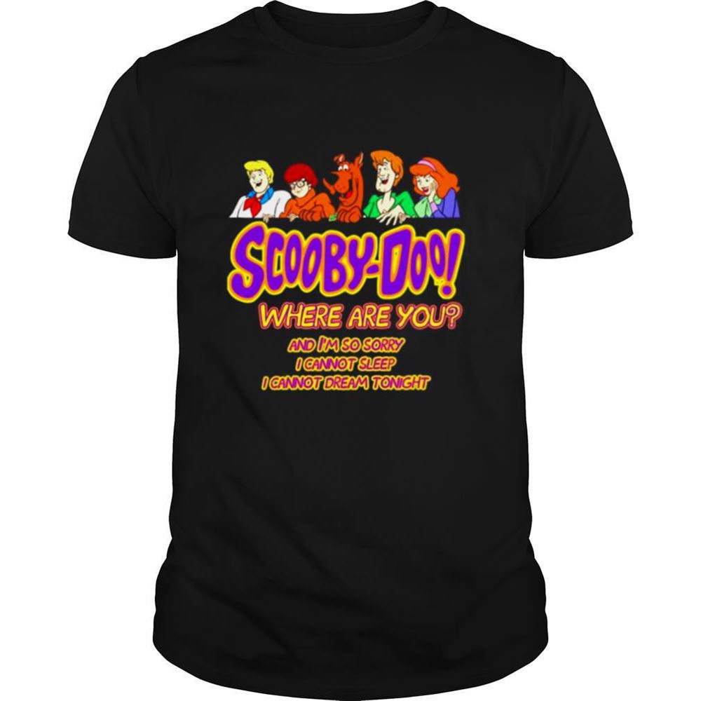 Attractive Scooby Doo Where Are You And Im So Sorry I Cannot Sleep I Cannot Dream Tonight Shirt 