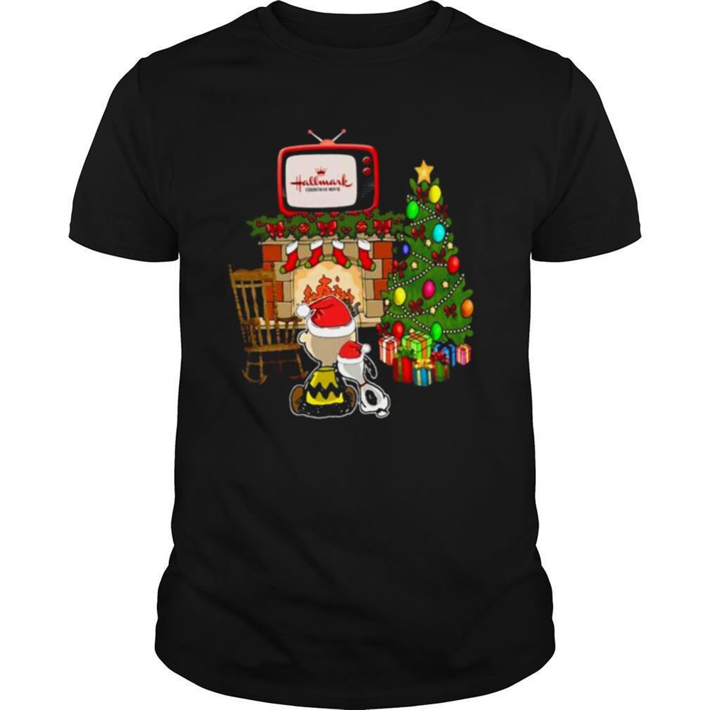 Gifts Snoopy And Friends Watching Hallmark Christmas Movie Shirt 