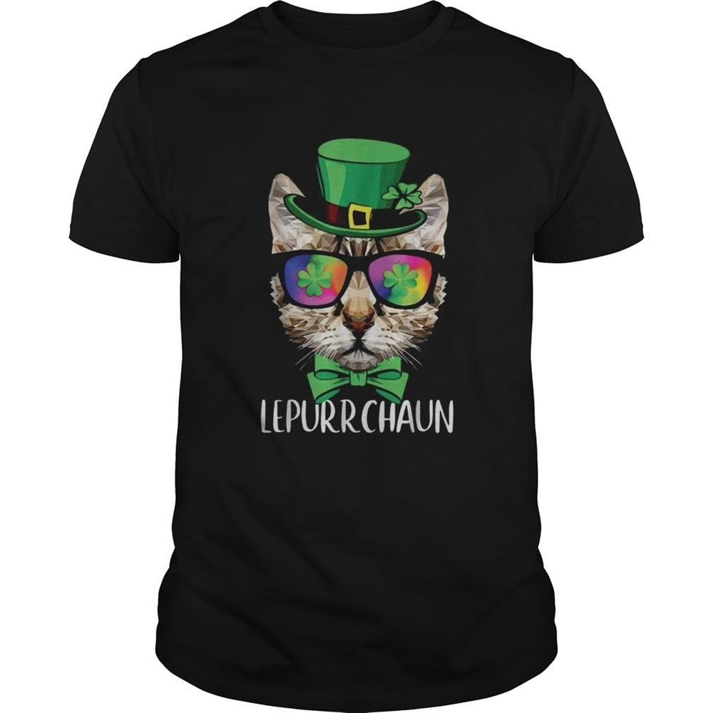 Special Lepurrchaun Purr Cat Sunglasses Shamrock Shirt 