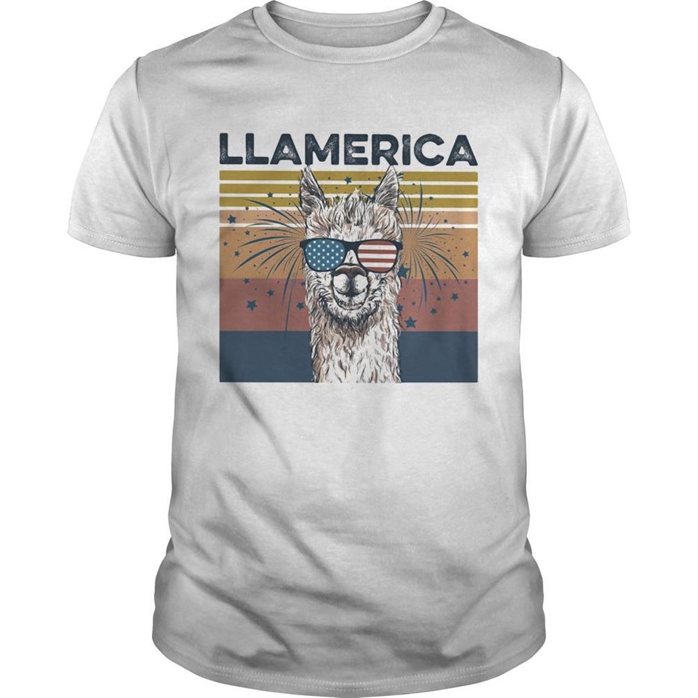 Limited Editon Llamerica American Flag Veteran Independence Day Vintage Shirt 