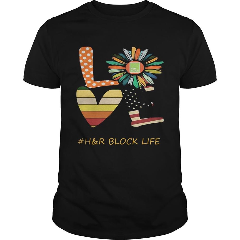 Happy Love Hr Block Life Flower American Flag Vintage Shirt 
