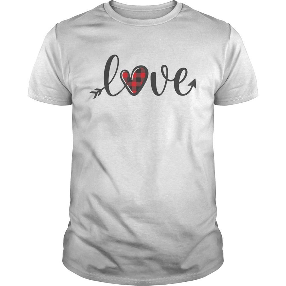 Gifts Love Red Buffalo Plaid Heart Arrow Gift Valentines Day Shirt 