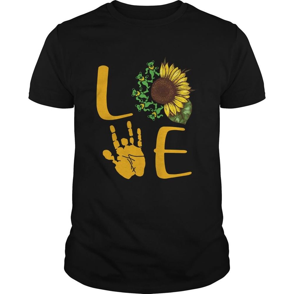 Interesting Love Sunflower Grateful Dead Bear Shirt 