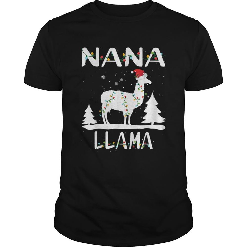 Attractive Nana Llama Christmas Funny Matching Family Pajama Gift Shirt 