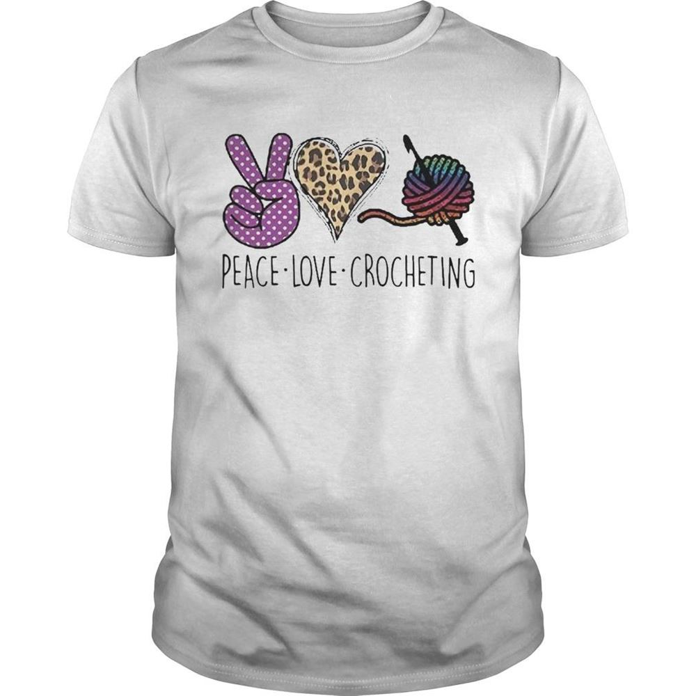 Great Peace Love Crocheting Leopard Shirt 