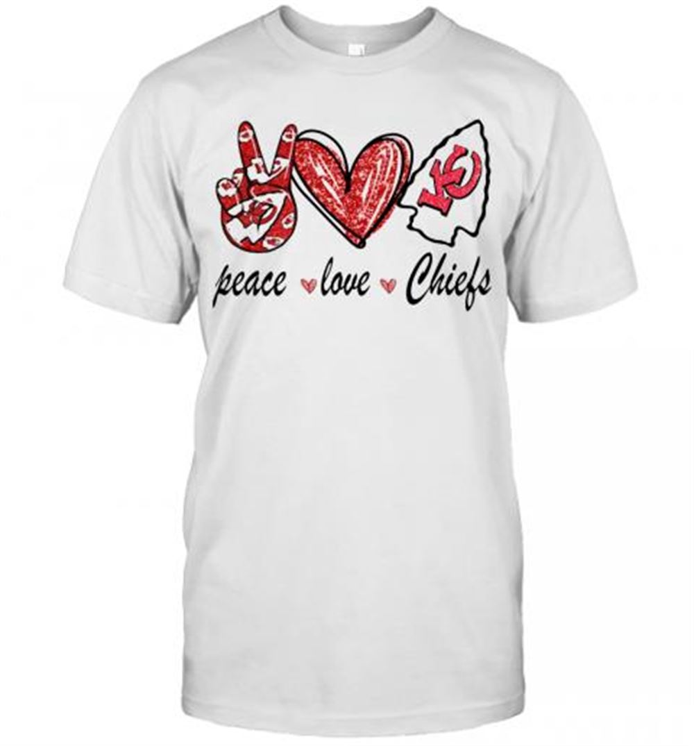 High Quality Peace Love Kansas City Chiefs T-shirt 