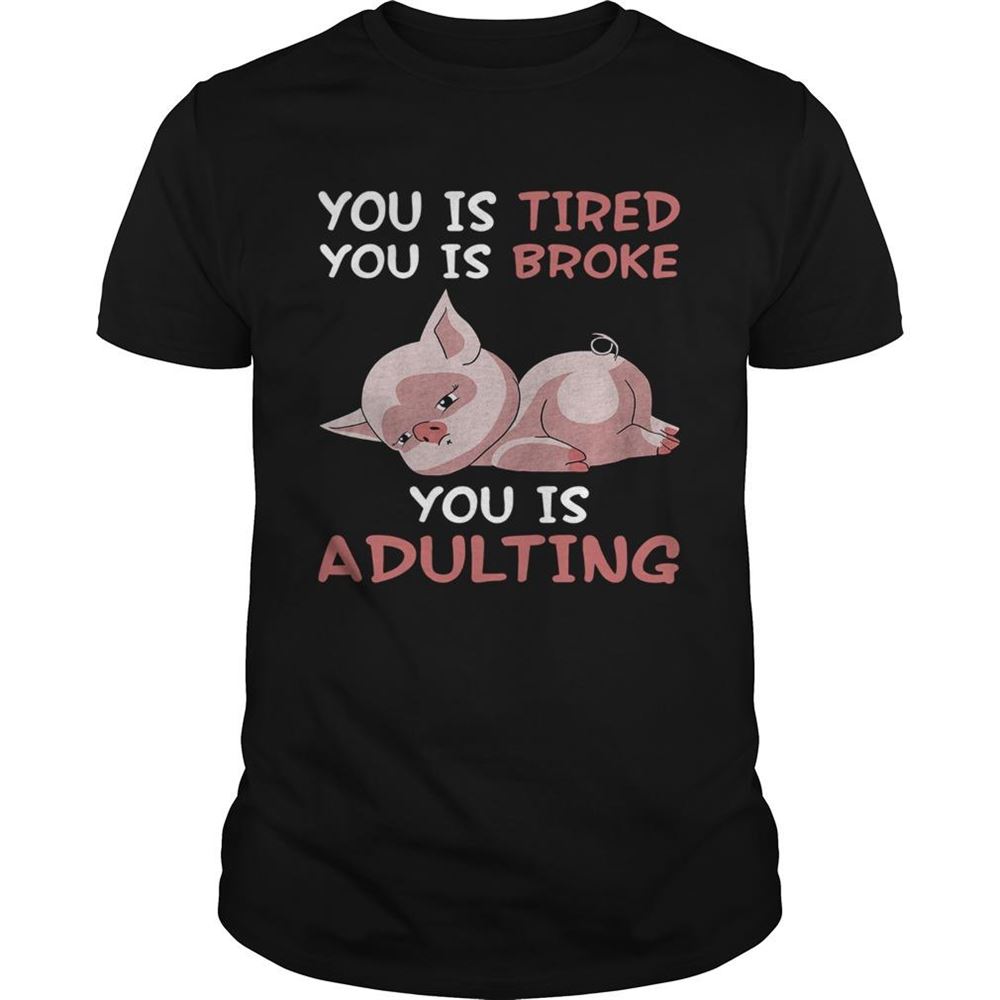 Attractive Pig You Is Tired You Is Broke You Is Adulting Shirt 