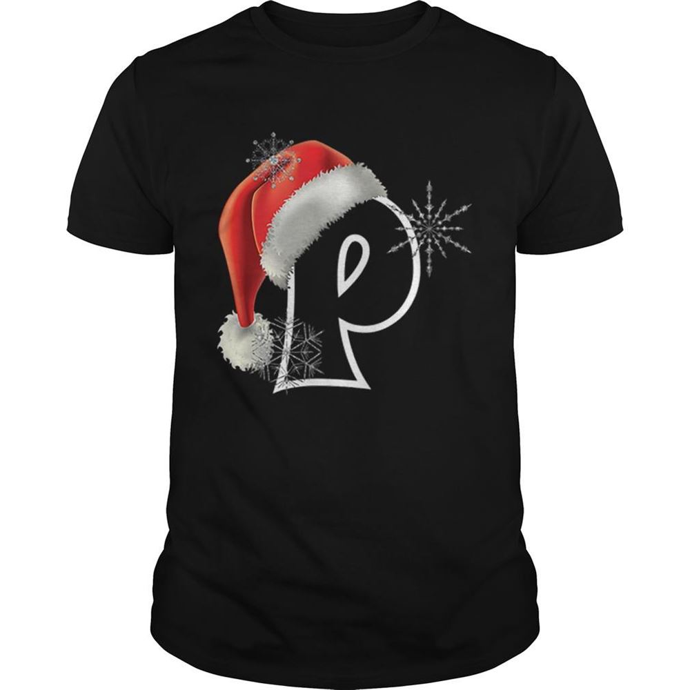 Promotions Pretty Cutest Capital Letter P Santa Monogram Christmas Holidays Shirt 