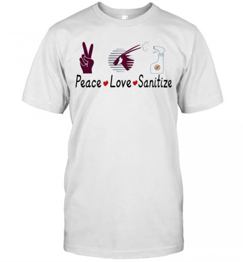 Special Qatar Airways Peace Love Sanitize Covid 19 T-shirt 