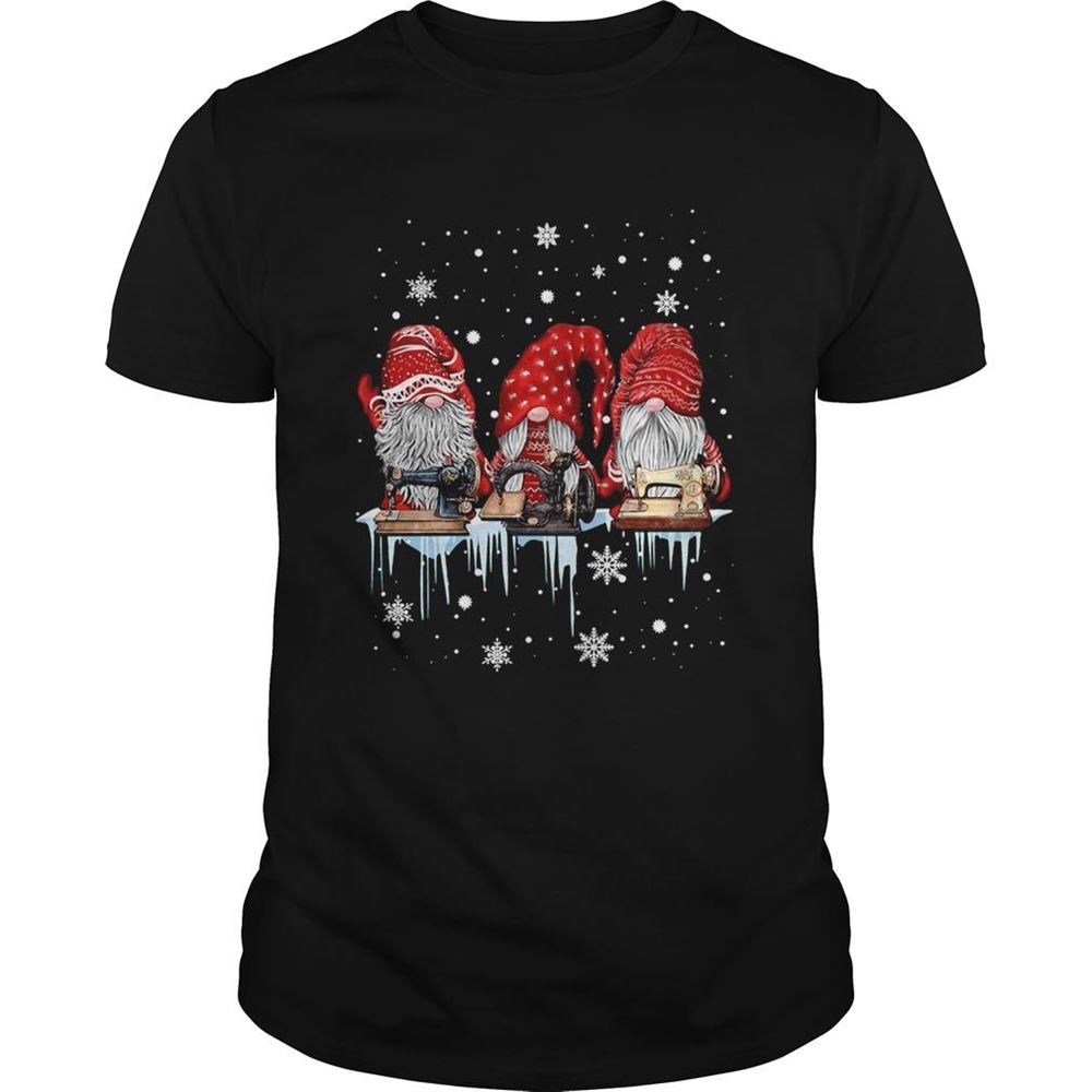 Great Red Gnome Sewing Christmas Shirt 