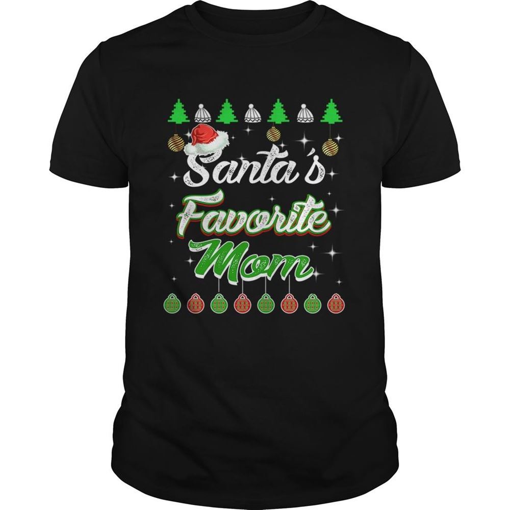 Attractive Santas Favorite Mom Awesome Christmas Tshirt 