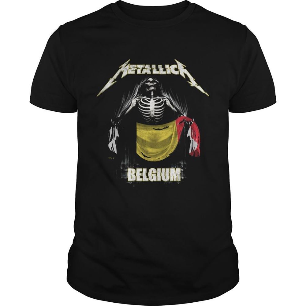 Best Skeleton Metallica Belgium Flag Shirt 