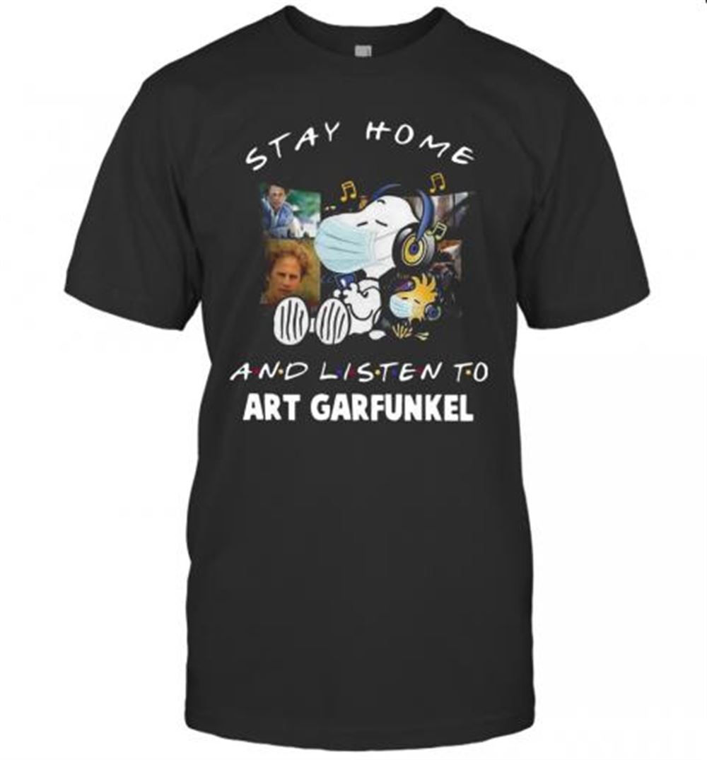 Limited Editon Snoopy Woodstock Stay Home And Listen To Art Garfunkel T-shirt 