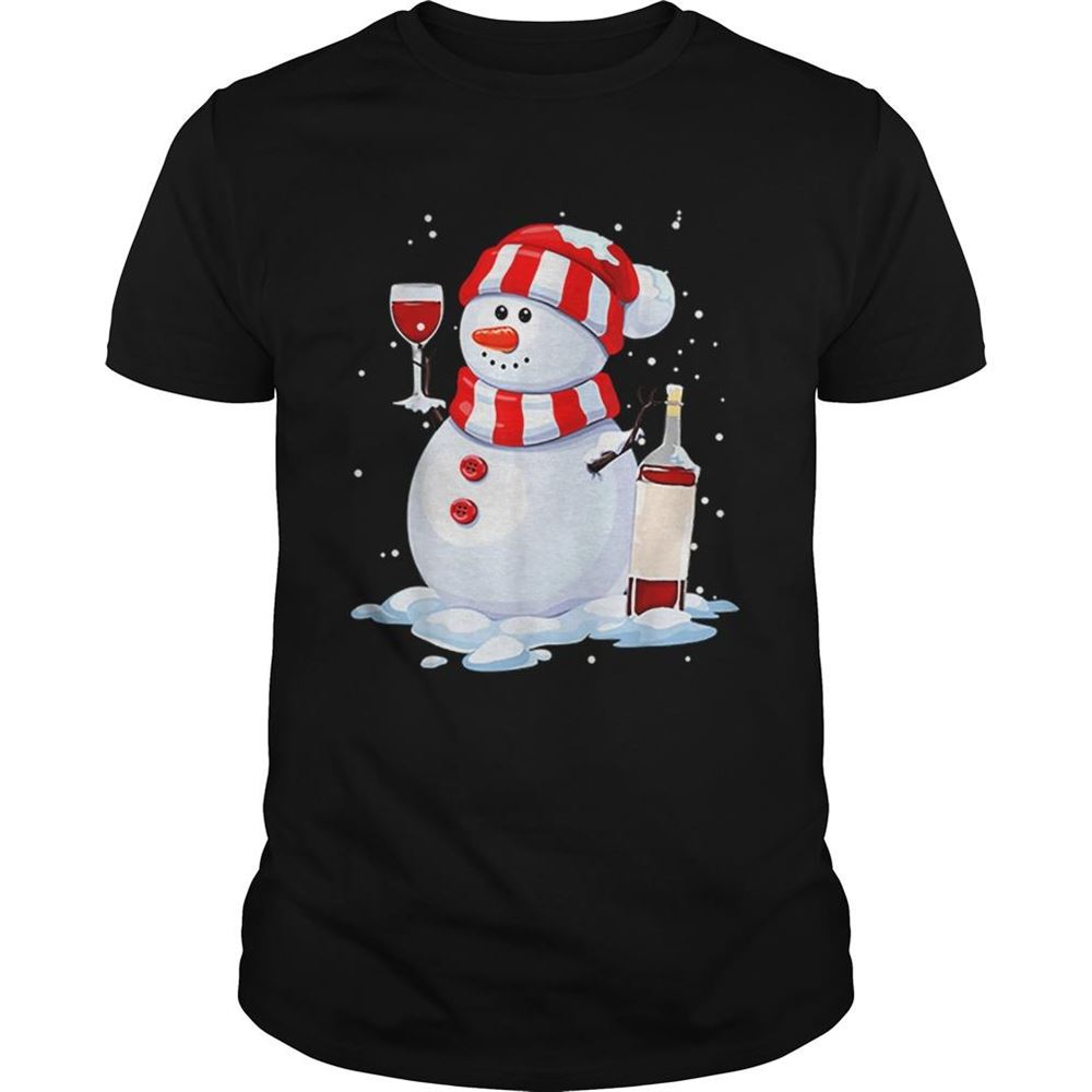 Best Snowman Drinking Wine Christmas Shirt 
