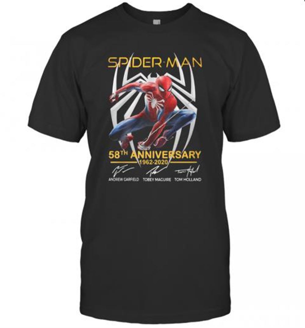 Special Spider Man 58th Anniversary 1962 2020 Signatures T-shirt 