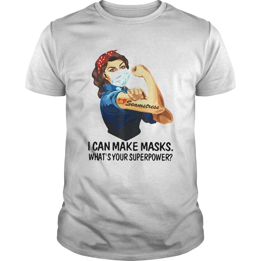 Special Strong Woman Tattoo Seamstress I Can Make Masks Whats Your Superpower Shirt 