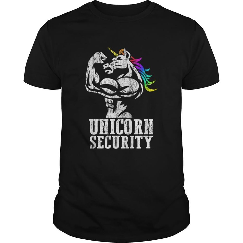 Awesome Top Unicorn Security Rainbow Muscle Manly Funny Christmas Gift Shirt 