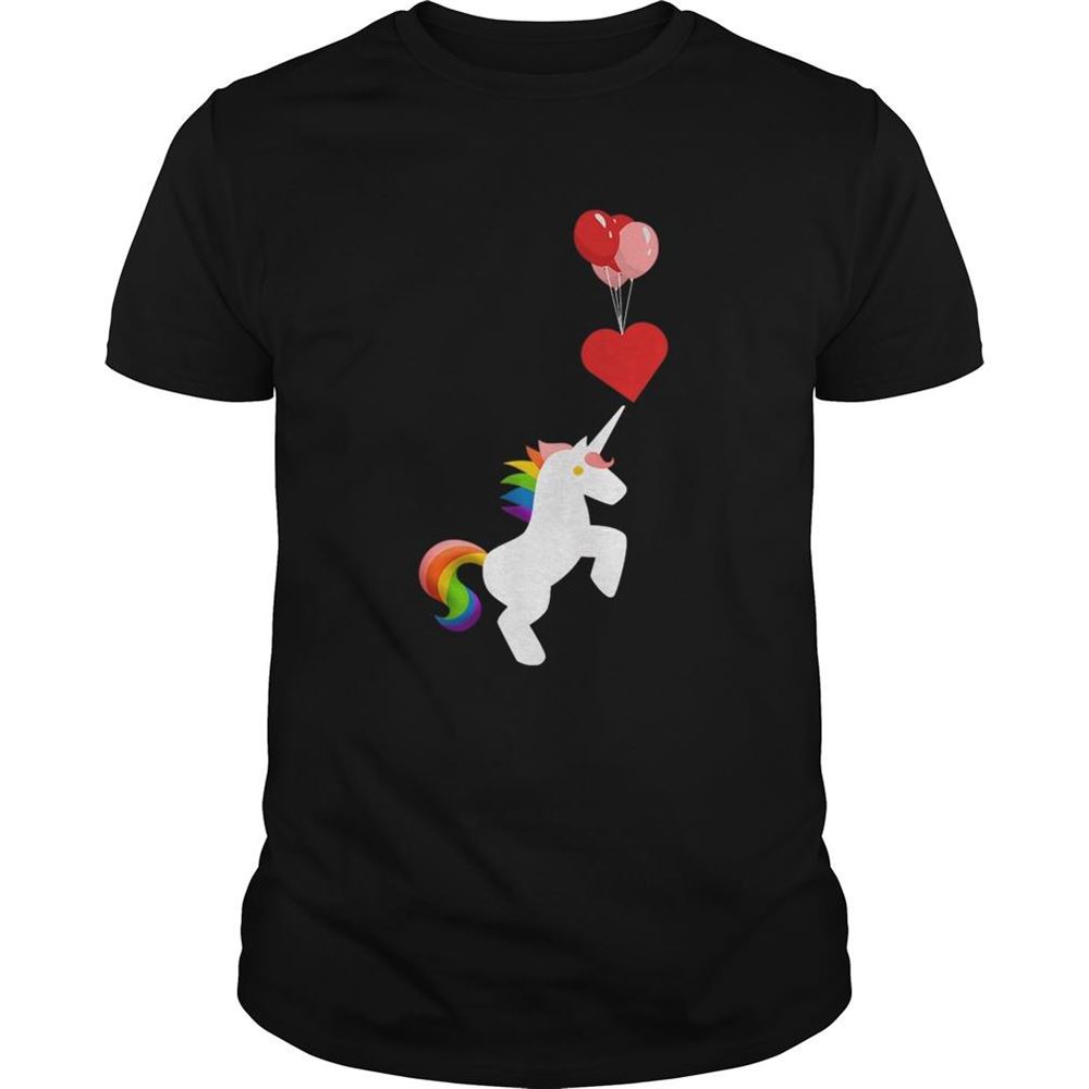 Promotions Unicorn Balloon Love Heart Valentines Day Shirt 