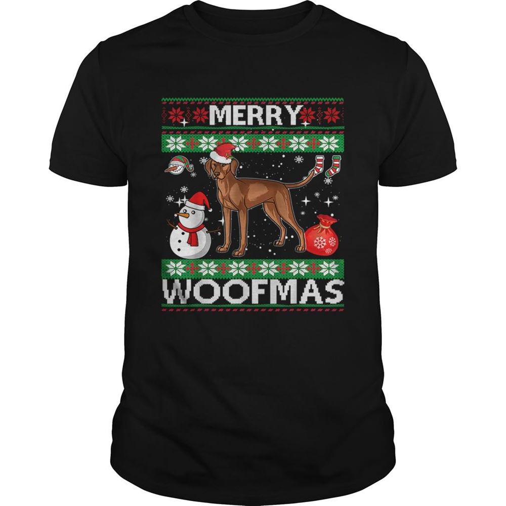 Amazing Vizsla Dog Merry Woofmas Christmas Costume Tshirt 