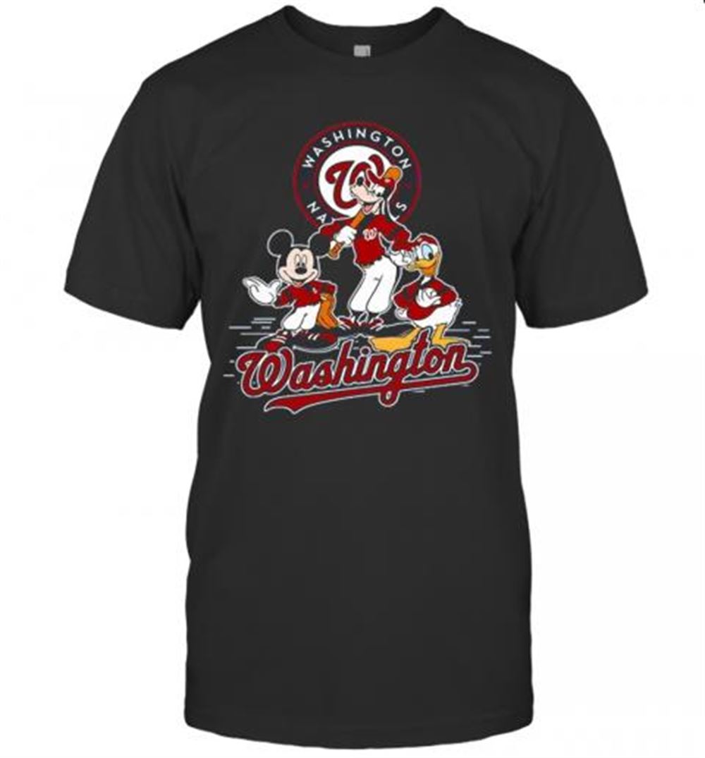 Special Washington Nationals Mickey Donald And Goofy Baseball T-shirt 