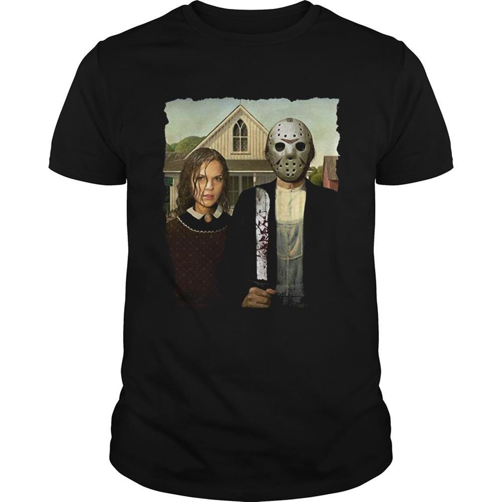 Interesting Jason Voorhees And His Girlfriend American Gothic Shirt 