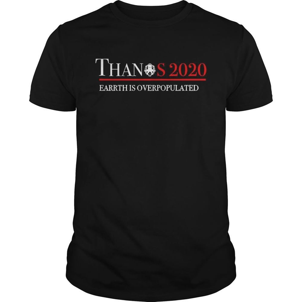 Limited Editon Marvel Avenger Thanos 2020 Earth Is Overpopulated Shirt 