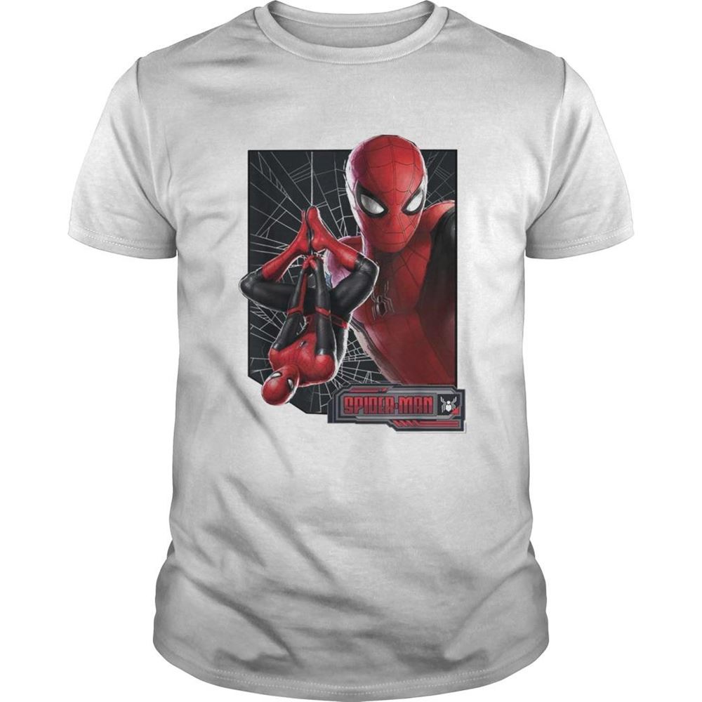 Attractive Marvel Spiderman Far From Home Web Frame Shirt 