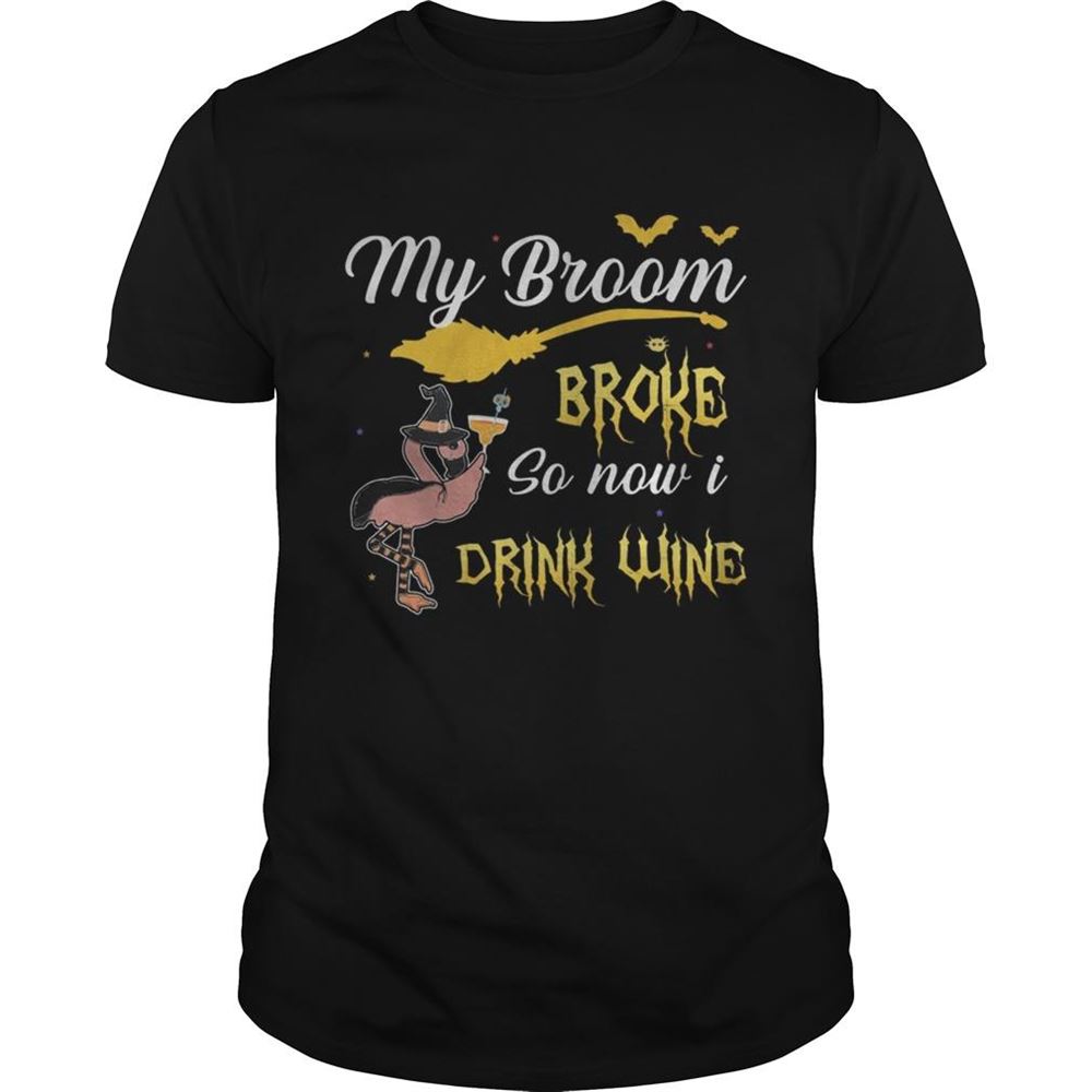 Interesting My Broom Broke So New Drink Wine Tshirt 