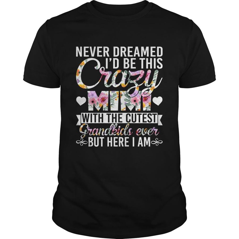 Gifts Never Dreamed Id Be This Crazy Mimi With The Cutest Grandkids Ever But Here I Am Shirt 