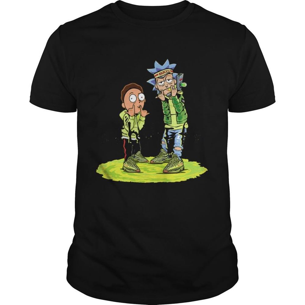 Gifts Rick And Morty Frozen Yellow Yeezy Shirt 