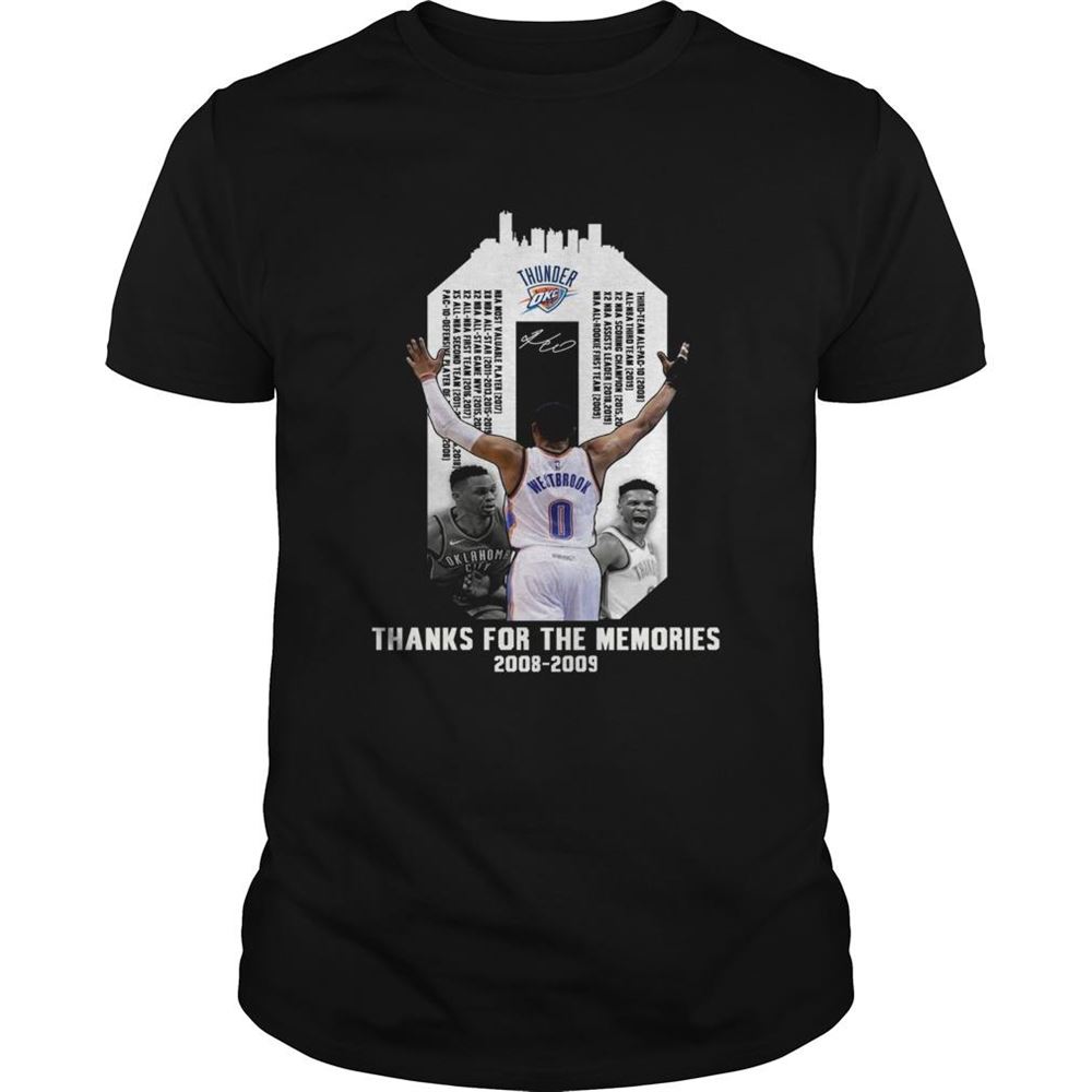Attractive Russell Westbrook Thank For The Memories Shirt 