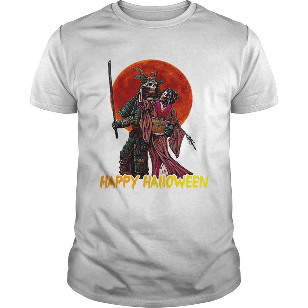 Gifts Samurai Skellington Happy Halloween Shirt 