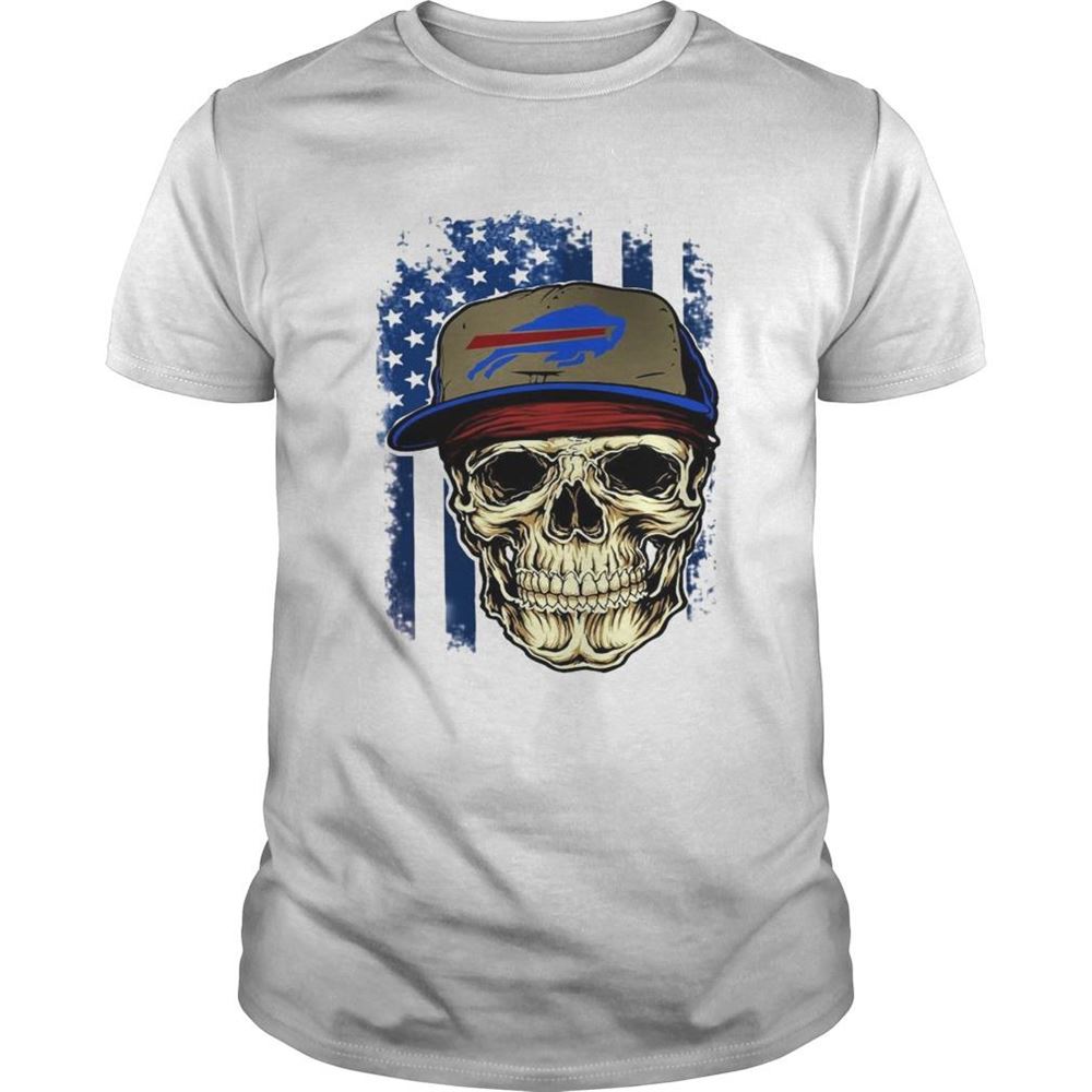 Happy Skull Hat Buffalo Bills American Flag Shirt 