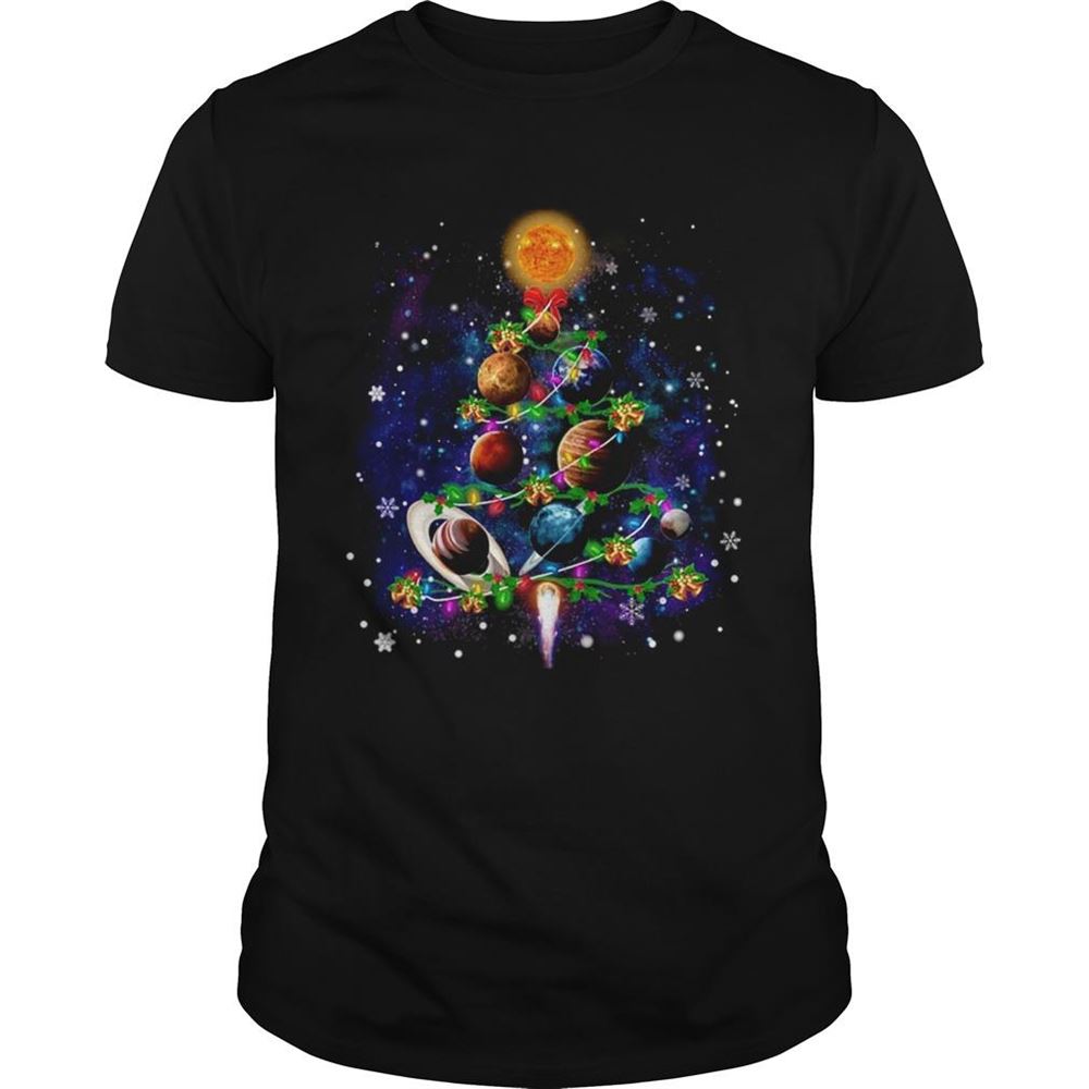 Promotions Solar System Christmas Tree Tshirt 