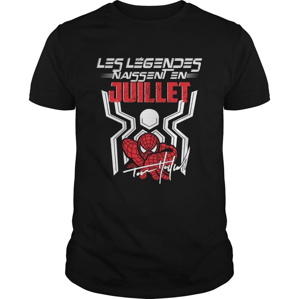 Gifts Spiderman Les Legendes Naissenten Juillet Signature Shirt 