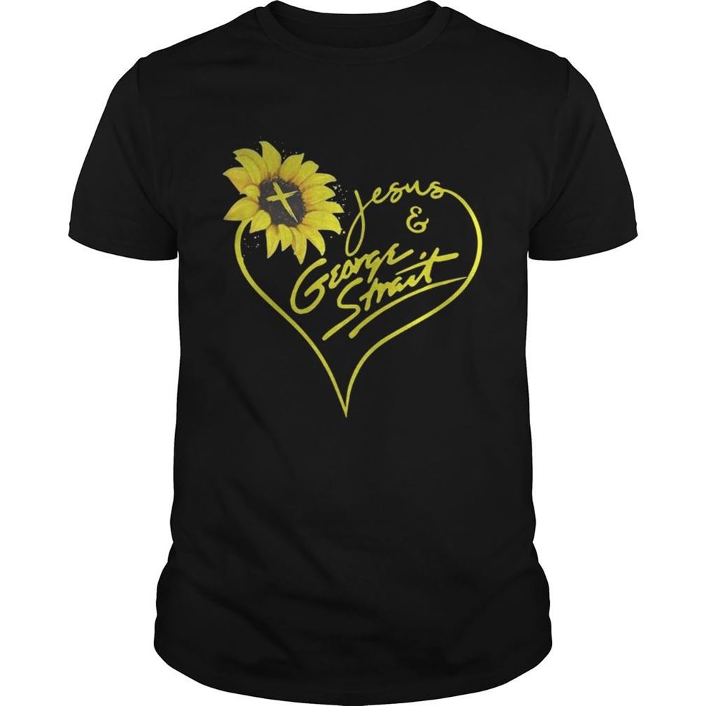 Limited Editon Sunflower Jesus And George Strait Shirt 