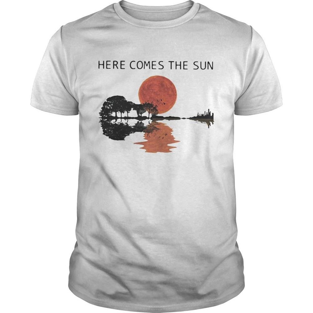 Great Sunset Guitar Lake Here Comes The Sun Shirt 